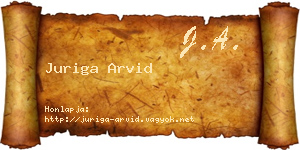 Juriga Arvid névjegykártya